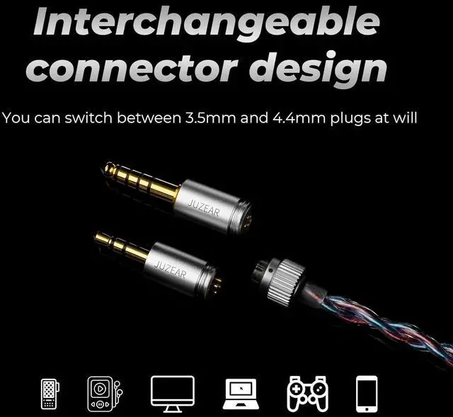 Alt view image 5 of 7 - IEMs Juzear x Z Reviews Defiant in Ear Monitor 1DD +3BA Hybrid Drivers Earphone HiFi Wired Gaming IEM Earbuds with Detachable Cable for Musician Audiophile Gamer (Rainbow)