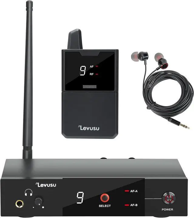 Main image of UHF Wireless in-Ear Monitor System with Earphone,180Ft, Rack Mount, Professional IEM Stereo System Transmitter and Beltpack for Studio, Guitar, Band Rehearsal, Live Performance (1 Bodypack)