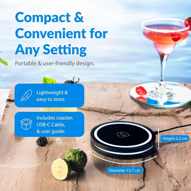 Alt view image 4 of 7 - Smart Coaster 2.0 (Black) Portable Cocktail Maker & Drink Mixer