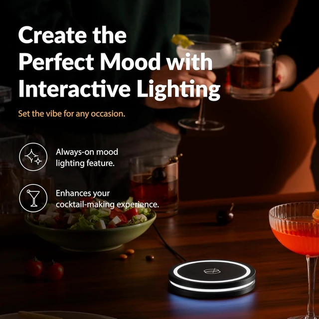 Alt view image 6 of 7 - Smart Coaster 2.0 (Black) Portable Cocktail Maker & Drink Mixer