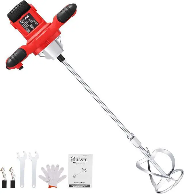 Main image of Cement Mixer, 2300W Handheld Electric Concrete Mixer, Portable Mortar Mixer with 6 Adjustable Speed, 110V Mud Mixer for Mixing Mud, Cement, Mortar, Paint, Fodder
