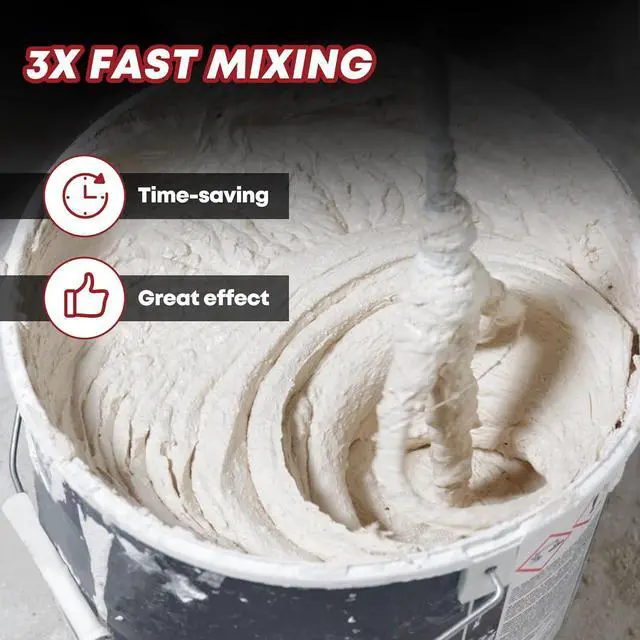 Alt view image 5 of 7 - Cement Mixer, 2300W Handheld Electric Concrete Mixer, Portable Mortar Mixer with 6 Adjustable Speed, 110V Mud Mixer for Mixing Mud, Cement, Mortar, Paint, Fodder