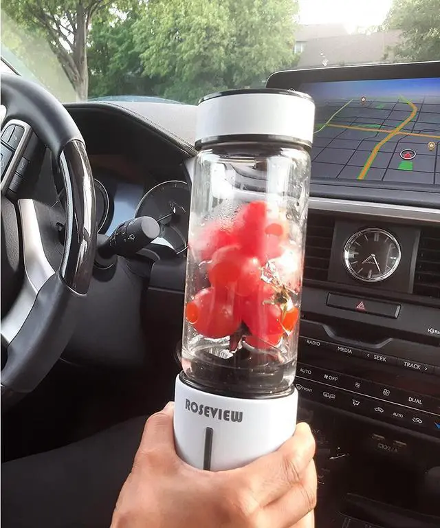Alt view image 6 of 6 - Portable Smoothie blender  Glass bottle USB rechargeable mini Handheld Ice Shakes Cup 2 blend juicer Cordless Personal smoothies maker Fruit mixer