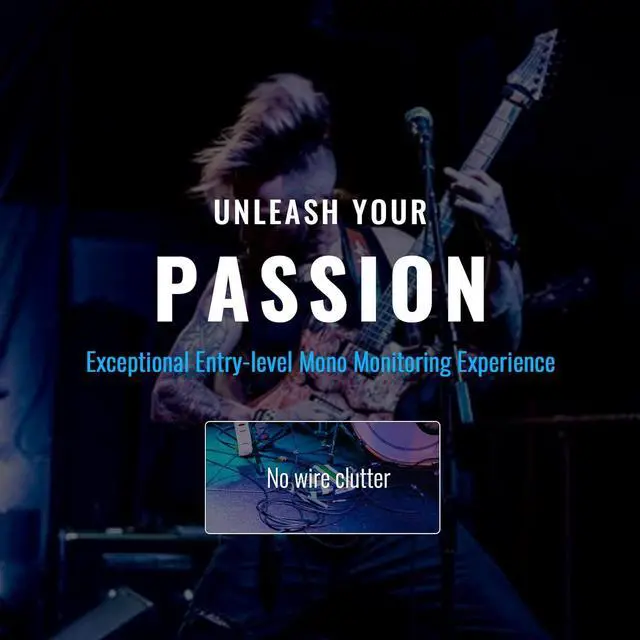 Alt view image 5 of 6 - UHF Mono Wireless in-Ear Monitor System, Metal Wireless IEM System, Bodypack Receiver, 50 Adjustable Frequencies, Separate Outputs, 164ft Operation, Suitable for Band and Studio (PTM-11)