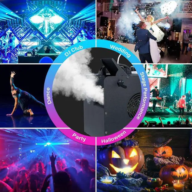 Alt view image 6 of 7 - Haze Machine 1500W Fog Machine 18000CFM with Timer Continuous Spray Smoke Machine Stage Effect DMX Hazer, w/Remote Control for Halloween Party Wedding Disco Performance