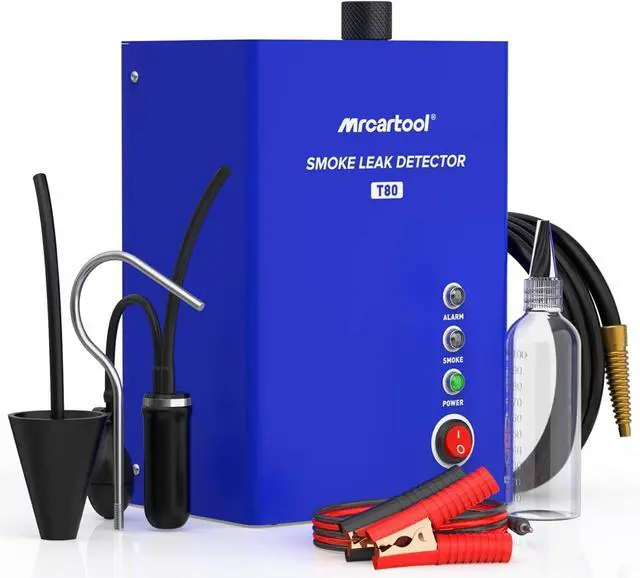 Main image of T80 Automotive Smoke Machine Leak Detector, EVAP Vacuum Smoke Tester Machine with Liquid Level Gauge, Built-in Air Pump Smoke Detector for All DC 12V Vehicles