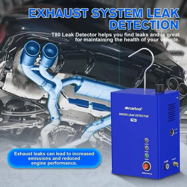 Alt view image 4 of 7 - T80 Automotive Smoke Machine Leak Detector, EVAP Vacuum Smoke Tester Machine with Liquid Level Gauge, Built-in Air Pump Smoke Detector for All DC 12V Vehicles