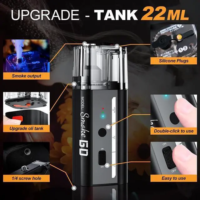 Alt view image 4 of 7 - Portable Fog Machine, Smoke GO Handheld Fog Machine for Photography with Remote Control,22ML Upgraded Oil Tank Mini Fog Machine for Indoor & Outdoor Halloween,Parties,Weddings Events