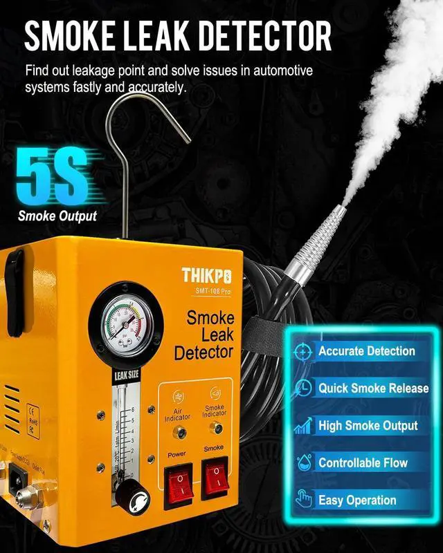 Alt view image 2 of 7 - Smoke Machine Automotive with Built-in Air Compressor, Professional Smoke Leak Detector for Car, Diagnostic Leak Tester Tools for EVAP, Vacuum, Fuel and More Leak Testing
