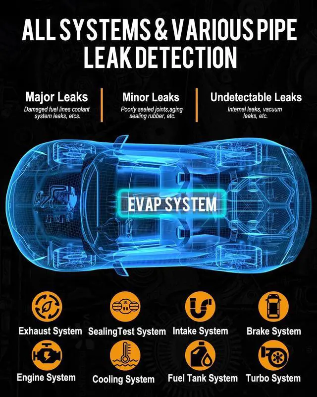 Alt view image 4 of 7 - Smoke Machine Automotive with Built-in Air Compressor, Professional Smoke Leak Detector for Car, Diagnostic Leak Tester Tools for EVAP, Vacuum, Fuel and More Leak Testing