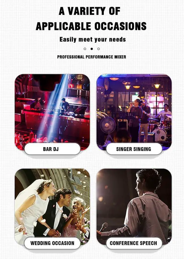 Alt view image 5 of 7 - Professional Mixer | 7-Channel 2-Bus Mixer/w USB Audio Interface for Recording DJ Stage Karaoke Music Application