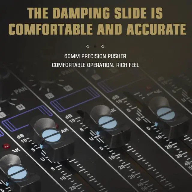 Alt view image 4 of 7 - MX-60 Professional Mixer (6-Channel) for Recording DJ Stage Karaoke/W Graphic Equalizer and DSP Effector w/USB Drive for Recording Input, XLR Microphone Jack, 48V Power, RCA Output