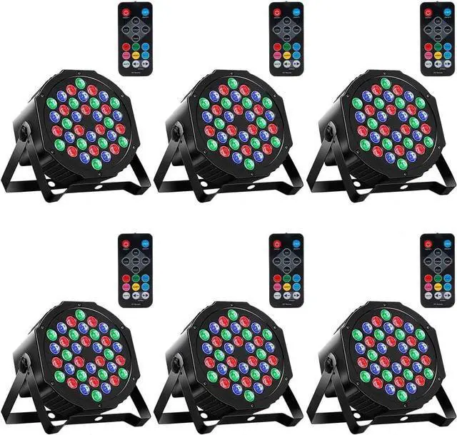 Main image of Par Lights 6 Pack, RGB 36LEDs Stage Light Sound Activated DMX Control, 7 Lighting Modes with Remote Control for Festival DJ Party Club KTV Disco6 Pack