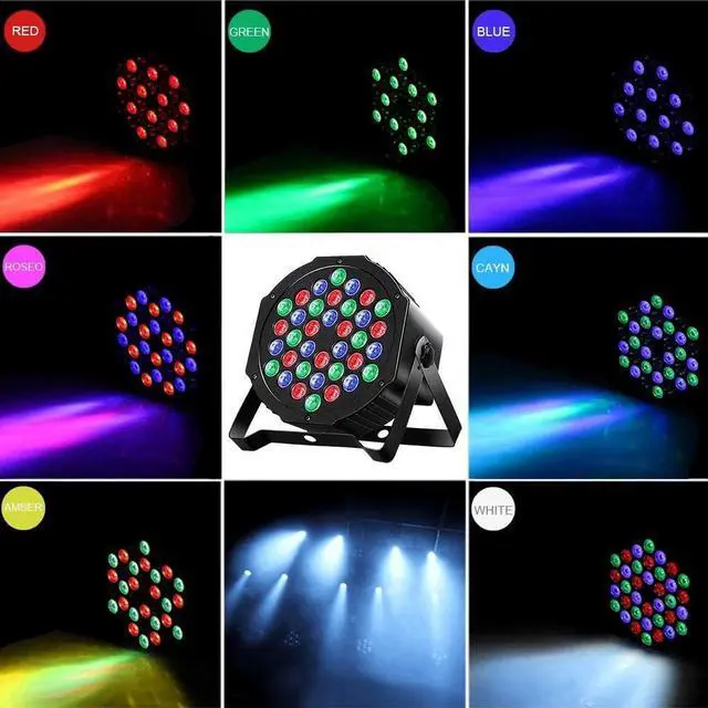 Alt view image 5 of 7 - Par Lights 6 Pack, RGB 36LEDs Stage Light Sound Activated DMX Control, 7 Lighting Modes with Remote Control for Festival DJ Party Club KTV Disco6 Pack