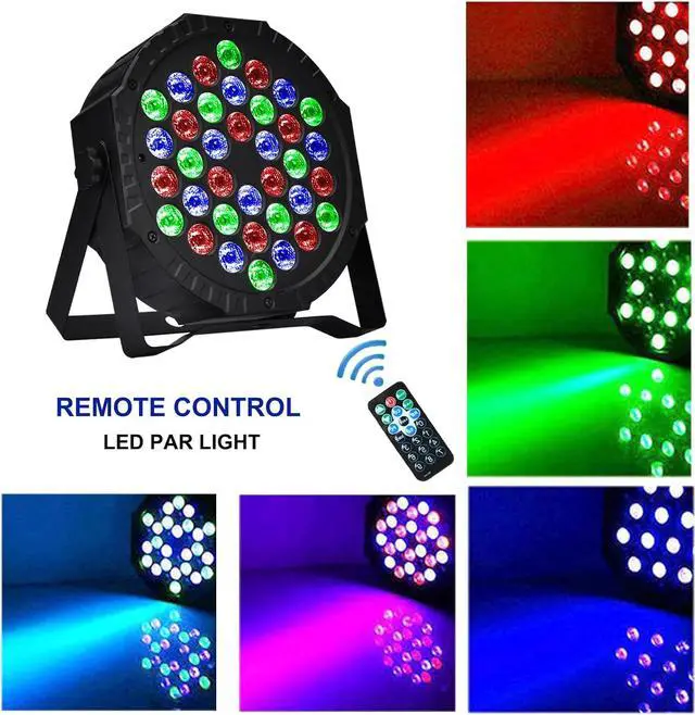 Alt view image 2 of 7 - Stage Lights Dj Lights for Parties Led Stage Lights Sound Activated Portable Party Lights Par Lights 36 Led RGB Remote Control Disco Lights Uplights for Indoor Events Bar Birthday Wedding Outdoor