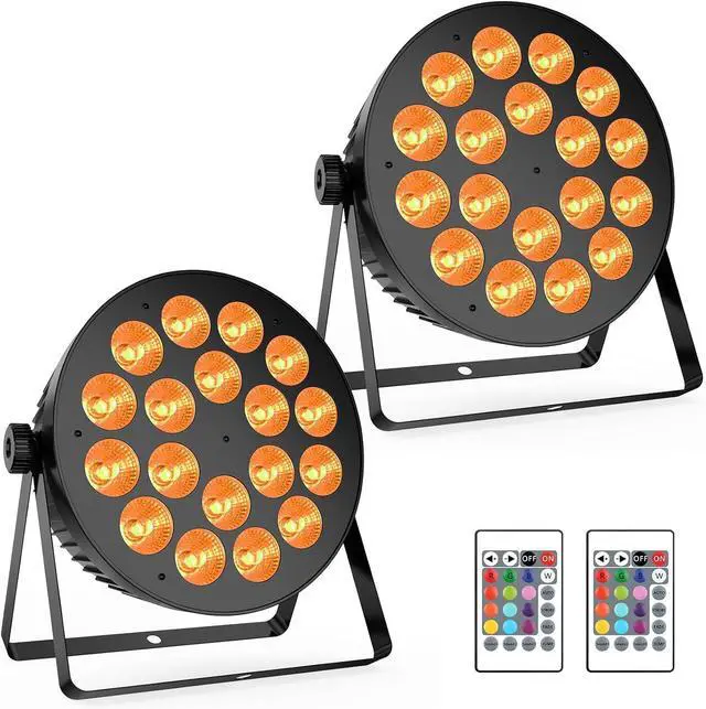 Main image of 180W RGBA LED Par Lights - Remote & DMX Control - Sound Activated Master Slave - Uplights for Events Wedding Party Music Show Church Stage Band Performance - 2Pack