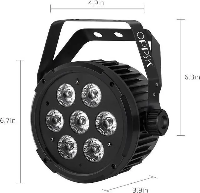 Alt view image 5 of 7 - LED Par Stage Light - RGBWA 70W 7LED Stage Par Light Sound Activated Auto Play by Remote & DMX Control Uplighting for Events Birthday Wedding Party Church Music Live Show Concert DJ Lighting