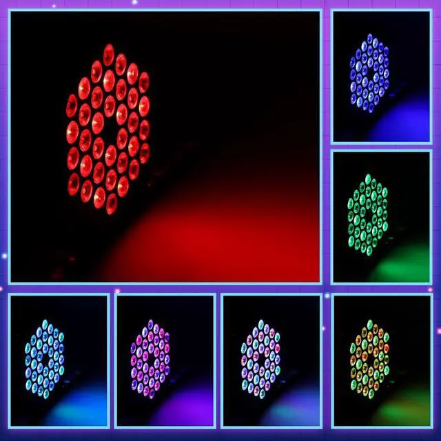 Alt view image 3 of 5 - 3 Pack LED Par Lights DJ Stage Light 7 Channel Par Lighting for Stage with Remote Control and DMX Control Sound Activated Uplights Party Lights for Christmas Music Party Disco Wedding (36 LED)