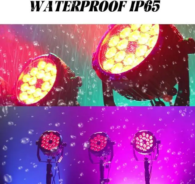 Alt view image 2 of 7 - LED Par Lights 18x12W Outdoor Waterproof Stage Light RGBW 4-in-1 DMX Control for Events DJ Disco Festival Wedding Party Outdoor Stage Lighting