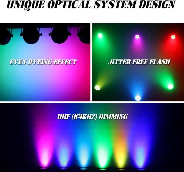 Alt view image 4 of 7 - LED Par Lights 18x12W Outdoor Waterproof Stage Light RGBW 4-in-1 DMX Control for Events DJ Disco Festival Wedding Party Outdoor Stage Lighting