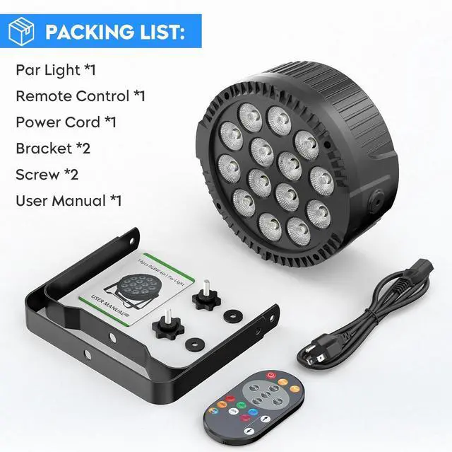 Alt view image 5 of 7 - RGBW 4-in-1 LED Par Lights, 80W Stage Lights with 0-100% Dimmer Professional DMX Control Sound Activated Auto,  Stage Uplighting for Events DJ Disco Wedding Party 8Packs