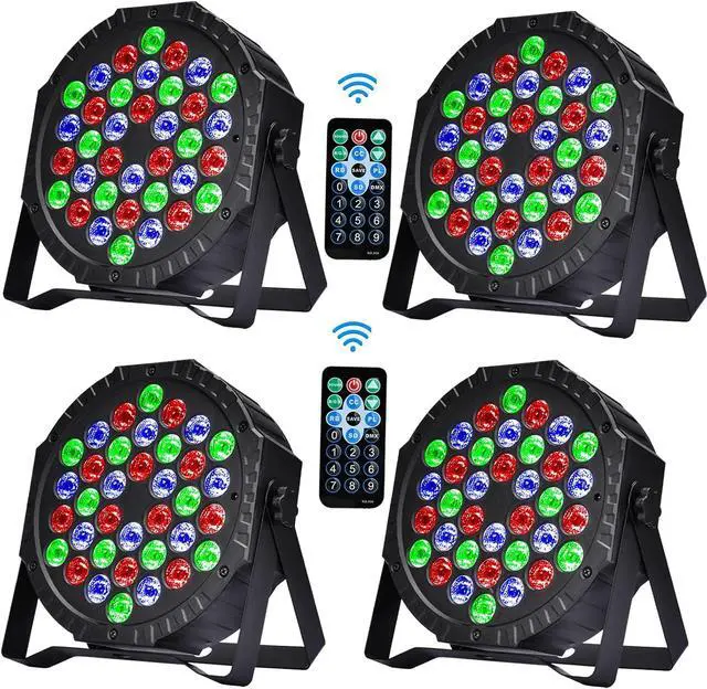 Main image of Stage Lights DJ Lights 36LED Par Lights - 4 Pack RGB Party Lights Uplights with Sound Activated Remote Control Stage Lighting for Disco Wedding Club Ba Christmas Party Lighting Outdoor