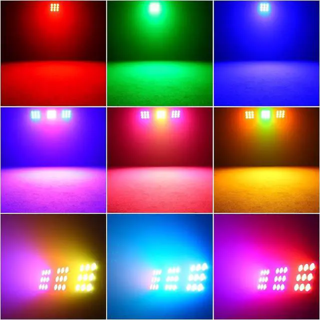Alt view image 4 of 6 - Stage Wall Wash Lights Bar,120W LED RGBW Rectangular Dj Par Light Bar 4/6/9/36/38CH DMX Control Auto Play Sound Activated Strobe Lights for Parties Halloween Wedding Disco Dance Church Birthday