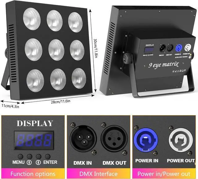 Alt view image 6 of 6 - Stage Wall Wash Lights Bar,120W LED RGBW Rectangular Dj Par Light Bar 4/6/9/36/38CH DMX Control Auto Play Sound Activated Strobe Lights for Parties Halloween Wedding Disco Dance Church Birthday