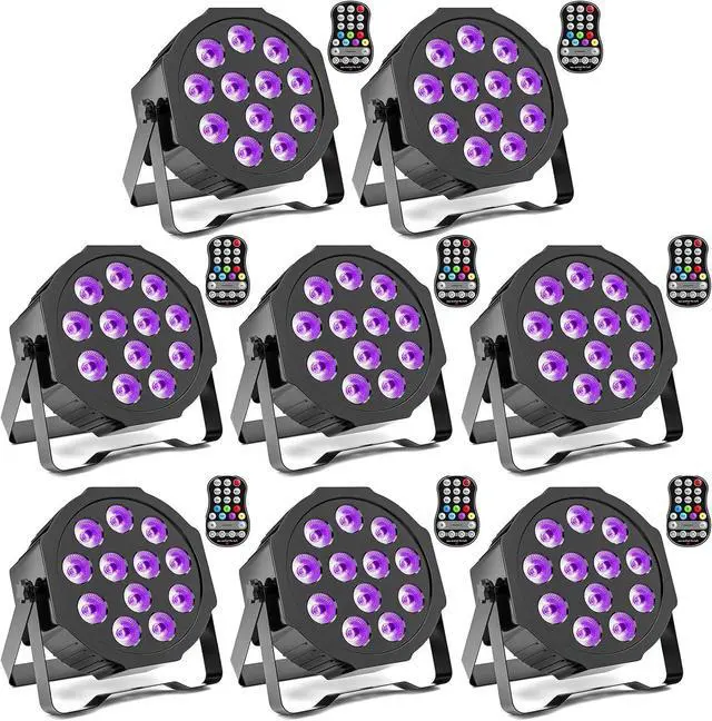 Main image of Rechargeable Par Lights Uplights RGBWA+UV 6-in-1 LED Battery Powered Stage Lights with Remote & DMX Control, Sound Activated for Festivals, Weddings, Bars, Churches, DJ