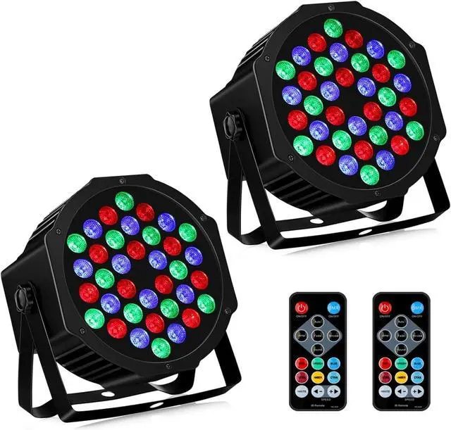 Main image of Stage Par Lights Battery Powered - RGB 36W Rechargeable Par Light 2 Pack Sound Activated Auto Play by Remote DMX Control Uplights for Event Wedding Birthday Party Church Dance Show Stage Lighting