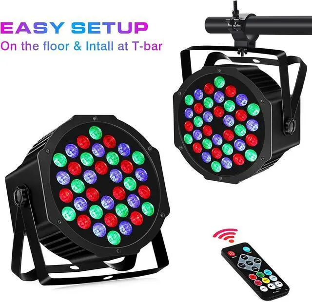 Alt view image 5 of 7 - Stage Par Lights Battery Powered - RGB 36W Rechargeable Par Light 2 Pack Sound Activated Auto Play by Remote DMX Control Uplights for Event Wedding Birthday Party Church Dance Show Stage Lighting