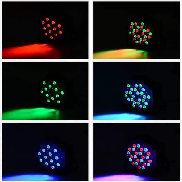 Alt view image 2 of 7 - 36 LED Stage Lights RGB DJ LED Par Light Remote & DMX Controlled Sound Activated Auto Play Uplighting for Wedding Birthday Christmas Holiday Music Show Dance Party Stage Lighting-4 Pack