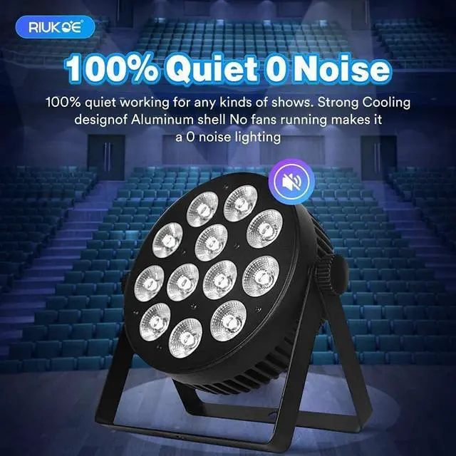 Alt view image 2 of 7 - Stage Light Led Par Aluminum Cast Fanless Accent Light DMX RGBW 96W Dj Lights Sound Activated Powerful SlimPAR Led Wash Uplighting for Church,Wedding,Clubs,Theater