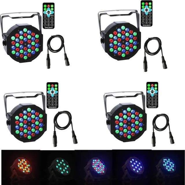 Main image of LED Up Lighting 36x1W RGB Stage Light, Sound Activated DMX Lighting Dj Par Can Lights with for Birthday Party Wedding Bar Club Home Christmas Halloween Festival (4Pack)