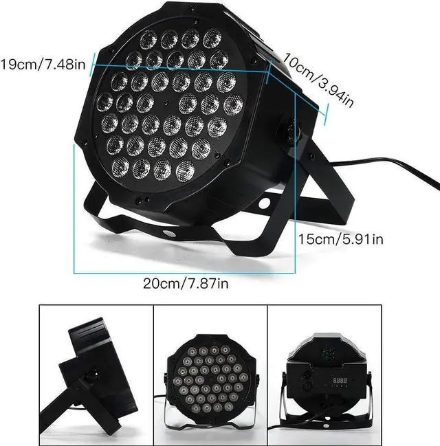 Alt view image 6 of 6 - LED Up Lighting 36x1W RGB Stage Light, Sound Activated DMX Lighting Dj Par Can Lights with for Birthday Party Wedding Bar Club Home Christmas Halloween Festival (4Pack)