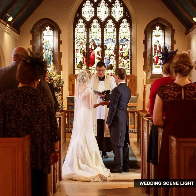 Alt view image 2 of 7 - Stage Spotlights, 100W LED DMX Lights, Warm & Cold White Spot Lights COB Stage Lighting, Strobe Lighting for Church, Parties, Wedding, Theatre, Live Events, Stage etc.(1 Pack)