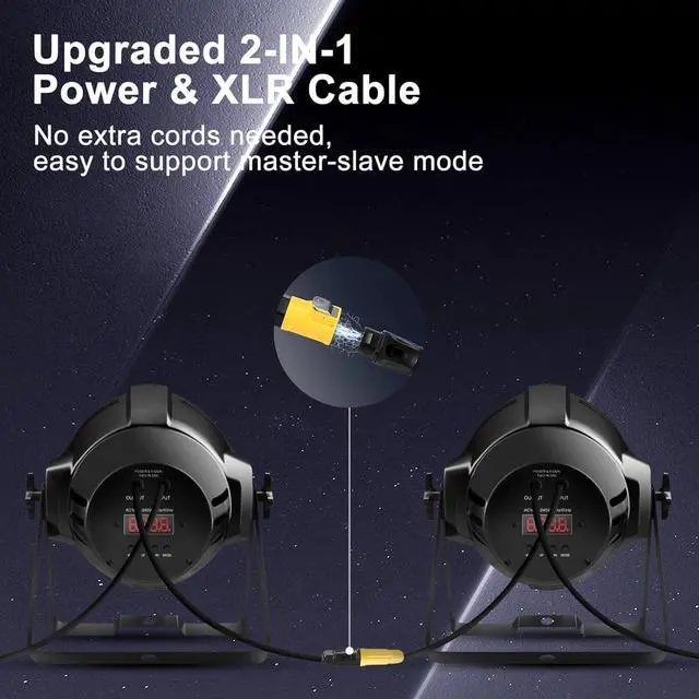 Alt view image 7 of 7 - Stage Par Lights 54 LED*4W DJ Light DMX & RDM Sound Activated Party Lights RGB Wash Light Disco Spotlight for Events, Church, Wedding, Theatre, Club, Gigs