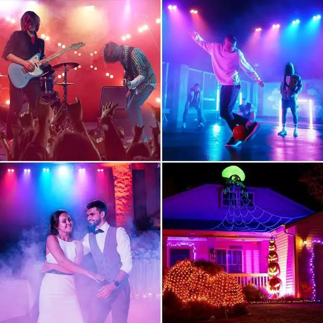 Alt view image 7 of 7 - 180W COB Stage Light, RGBW 4IN1 2-Eyes LED Par Can, Audience Casting DMX512 & Sound-Activated COB Par Lights, Blinder Stage Lights for DJ Party Wedding Bar Club Events