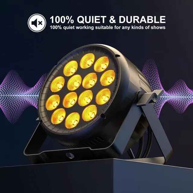 Alt view image 3 of 7 - Par Lights RGBW 4in1 14X18W LED Stage Lighting Aluminum Strobe Stage Light DMX512 Uplights with Sound Activated Party Lights for Church DJ Disco Club Wedding Concerts Christmas