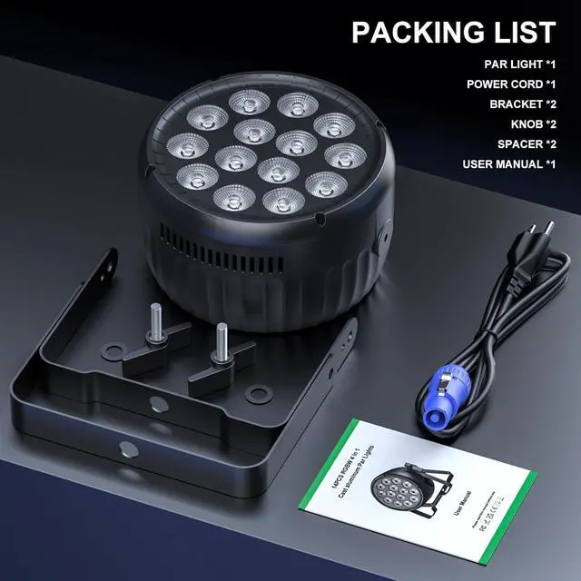 Alt view image 7 of 7 - Par Lights RGBW 4in1 14X18W LED Stage Lighting Aluminum Strobe Stage Light DMX512 Uplights with Sound Activated Party Lights for Church DJ Disco Club Wedding Concerts Christmas