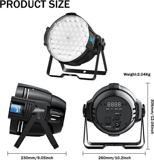 Alt view image 6 of 7 - DJ Stage Lights Sound Activated DMX Multi-Color 54x3W RGB LED Par Lights for Concert, Parties, Band, Events, Wedding, Club, Church Stage Lighting (1 Pack)