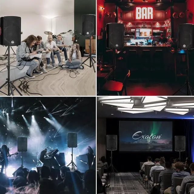 Alt view image 7 of 7 - S-1202 12inch 2000W Bluetooth PA System with Powered Mixer Set, Passive Speakers with 6 Channel Mixer/Stands/Mic/Effect Controller/ 48V Phantom Power,for Indoor&Outdoor