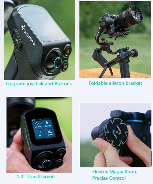 Alt view image 5 of 7 - SCORP 2 KIT Gimbal Stabilizer for DSLR and Mirrorless Camera,Built-in AI Tracking,3-Axis Gimbal for Sony/Canon/Nikon/Fujifilm, Max 5.51lbs,Touch Screen, Native Vertical Shooting with Case