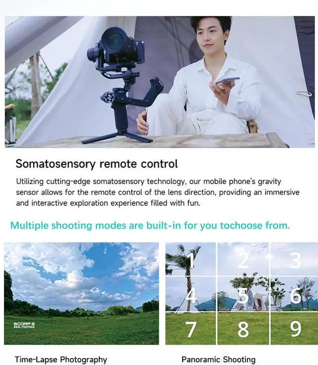 Alt view image 7 of 7 - SCORP 2 KIT Gimbal Stabilizer for DSLR and Mirrorless Camera,Built-in AI Tracking,3-Axis Gimbal for Sony/Canon/Nikon/Fujifilm, Max 5.51lbs,Touch Screen, Native Vertical Shooting with Case