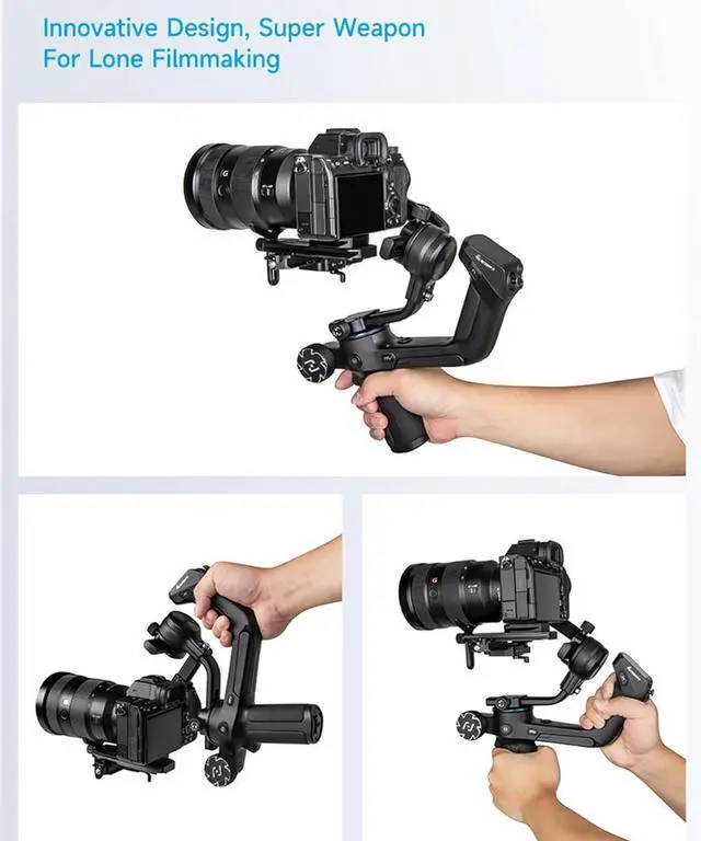 Alt view image 6 of 7 - SCORP 2 KIT Gimbal Stabilizer for DSLR and Mirrorless Camera,Built-in AI Tracking,3-Axis Gimbal for Sony/Canon/Nikon/Fujifilm, Max 5.51lbs,Touch Screen, Native Vertical Shooting with Case