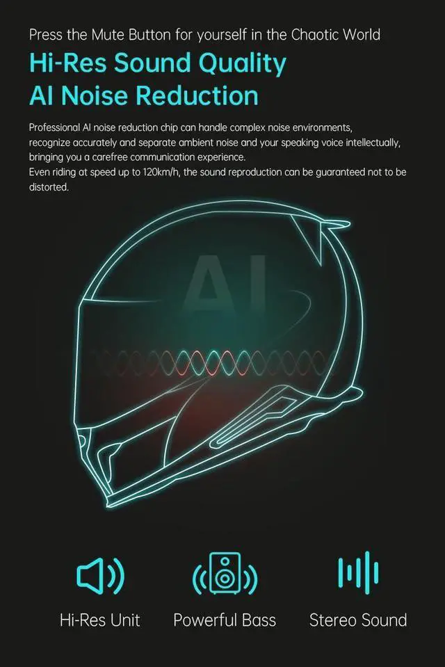 Alt view image 4 of 7 - FX PRO Motorcycle Helmet Bluetooth Headset, Auto-Join Mesh Network Motorcycle Communication Systems with CVC and AI Noise Cancellation, 12Hrs Intercom, IP67 for Group Ride, Snowmobile/ATV