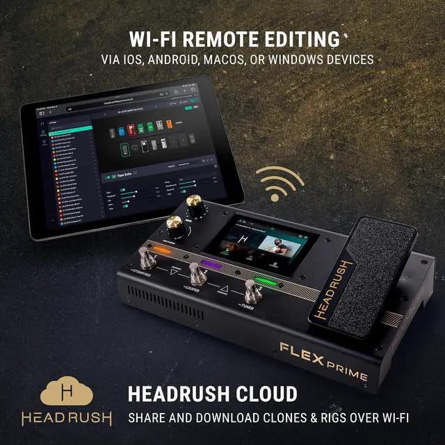 Alt view image 7 of 7 - Flex Prime - Guitar and Bass Multi Effects Pedal and Amp Modeling Processor with Touchscreen, Looper, Wi-Fi, Bluetooth, IR Loader, USB, Lessons