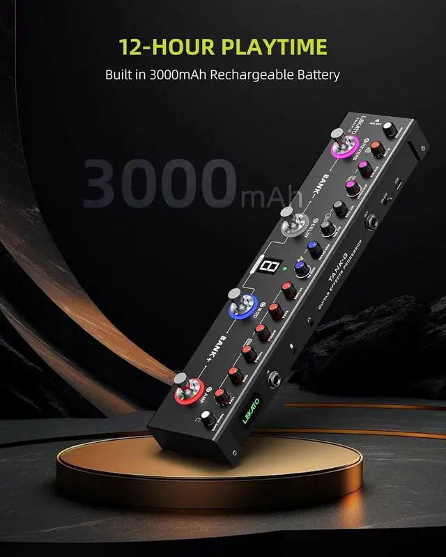 Alt view image 5 of 7 - Multi Effects Guitar Pedal, Guitar Effects Pedal with 36 Presets, Editable 4 Modules, Amp, Chorus, Delay, Reverb, IR CAB, Tuner, BT Connection, Music Recording