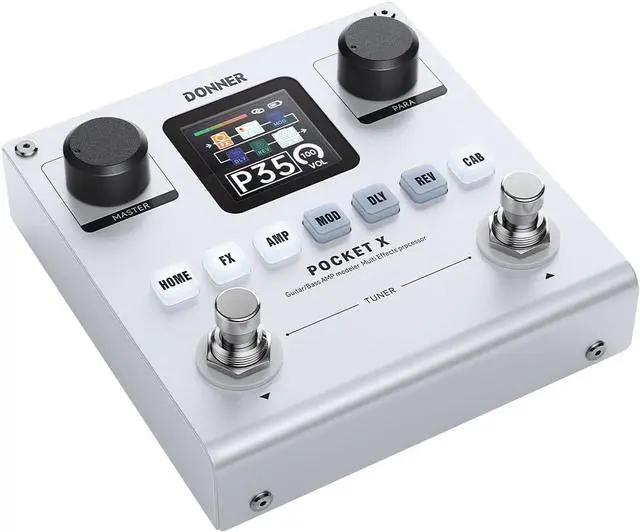 Main image of Pocket-X Multi Effects Guitar Pedal Guitar/Bass AMP Modeler Multi Effects Processor Portable Rechargeable Guitar Pedal with 6 Effects Modules, 80 Presets, 20 IRs for Electric Guitar