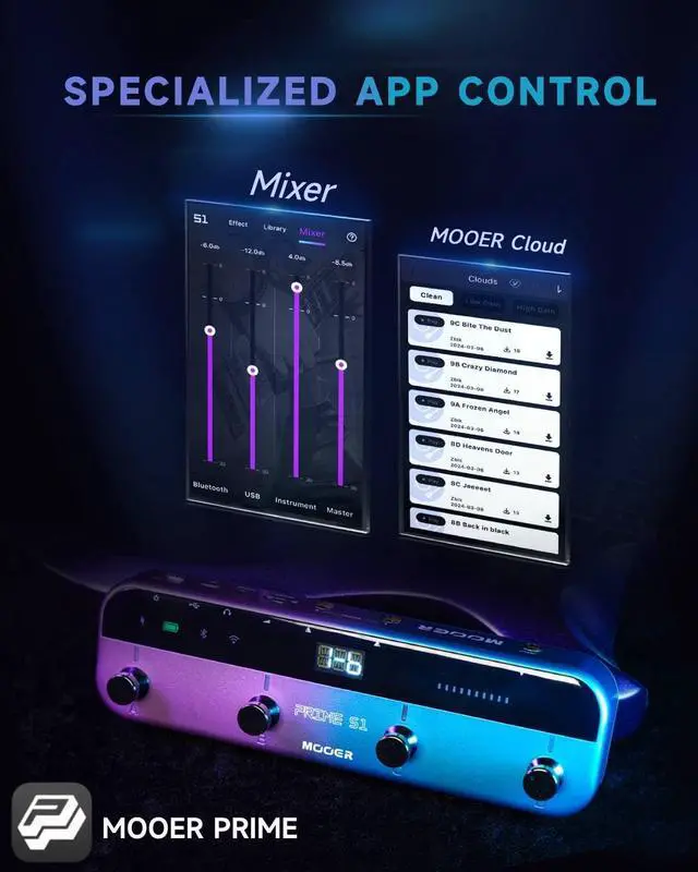 Alt view image 3 of 7 - S1 Multi-Effects Processor, Stereo Electric Guitar Pedals with Wireless Footswitch Controller 2 IN 1 126 Guitar Effects Tuner 10 Metronome 40 Drum Machine 80s Looper OTG USB Recording